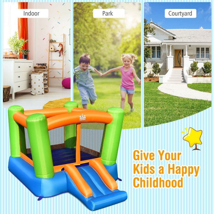 Costway Kids Inflatable Bounce House without Blower for Indoor and Outdoor