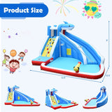 Costway Inflatable Water Slide Shark Bounce House Castle