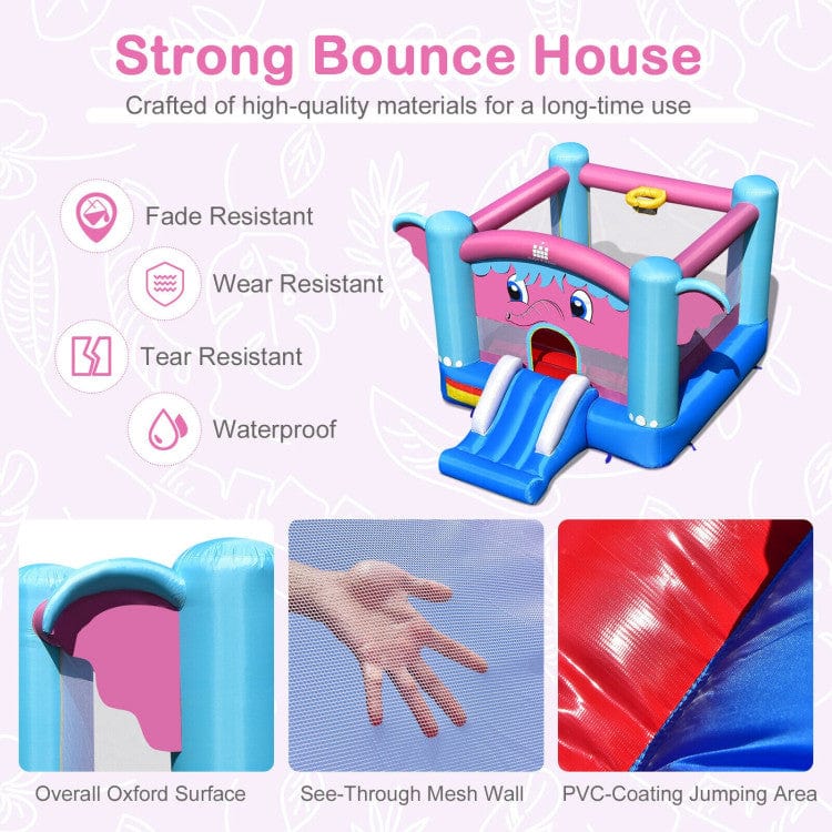 Costway 3-in-1 Elephant Theme Inflatable Castle