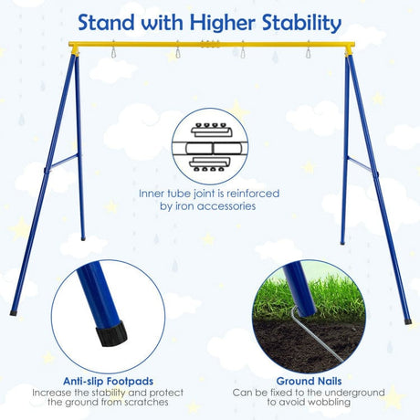 Costway 660 LBS Extra-Large A-Shaped Swing Stand Anti-Slip Footpads