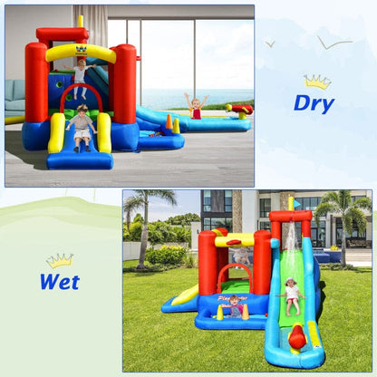 Costway 9-in-1 Inflatable Kids Water Slide Bounce House without Blower