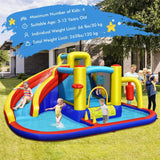 Costway 7-in-1 Inflatable Water Slide Bounce Castle Splash Pool