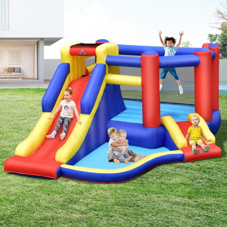 Costway Kids Inflatable Bouncy Castle Double Slides