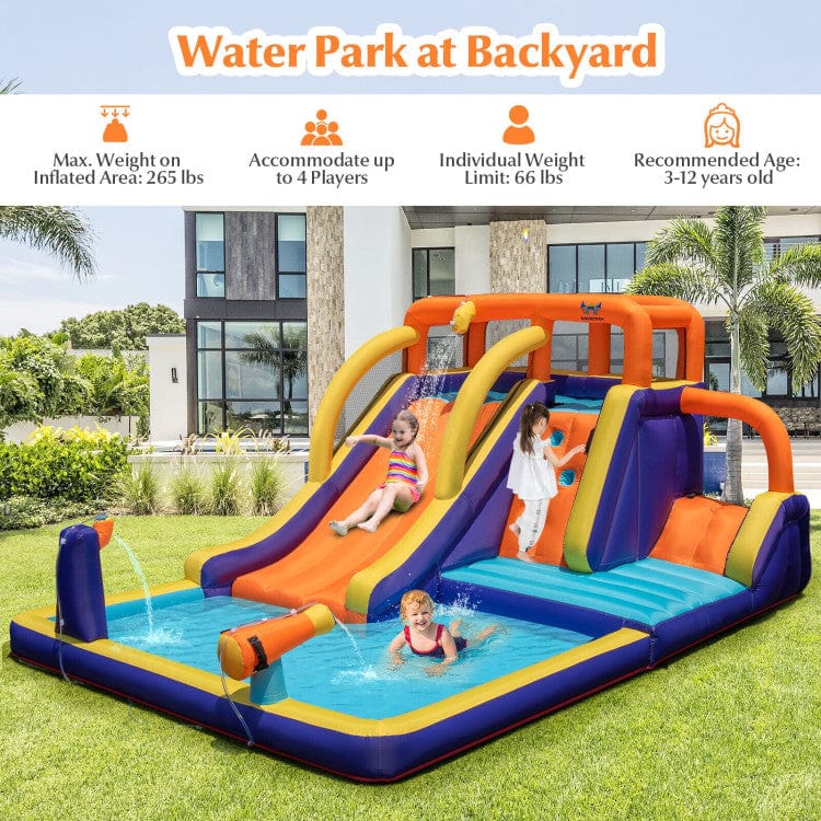 Costway 4-in-1 Kids Bounce Castle with Splash Pool