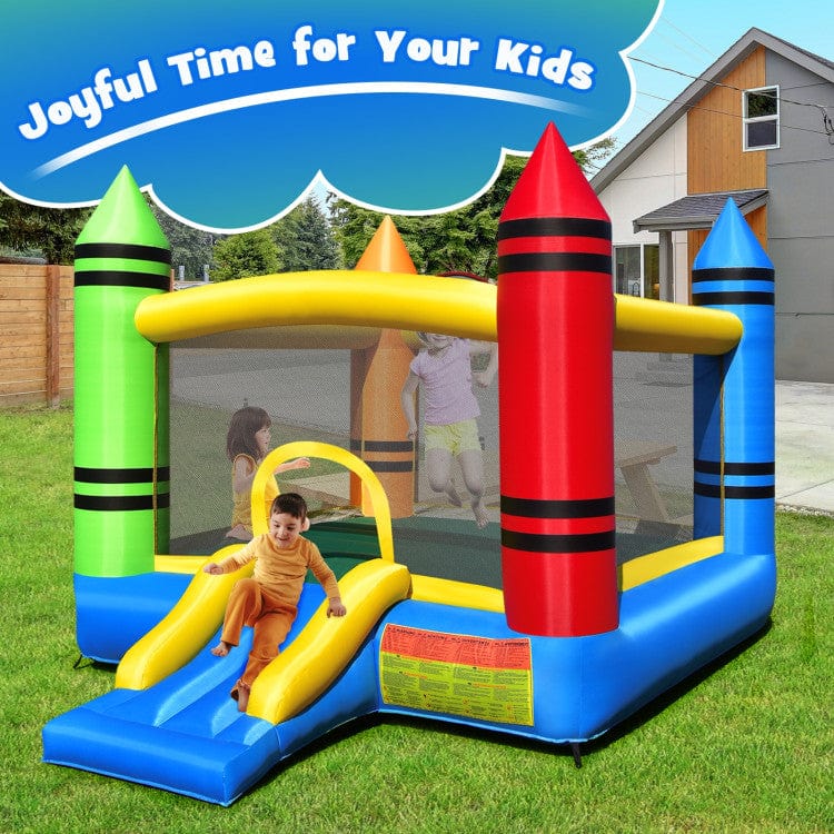 Costway Kids Inflatable Bounce House with Slide and Ocean Balls