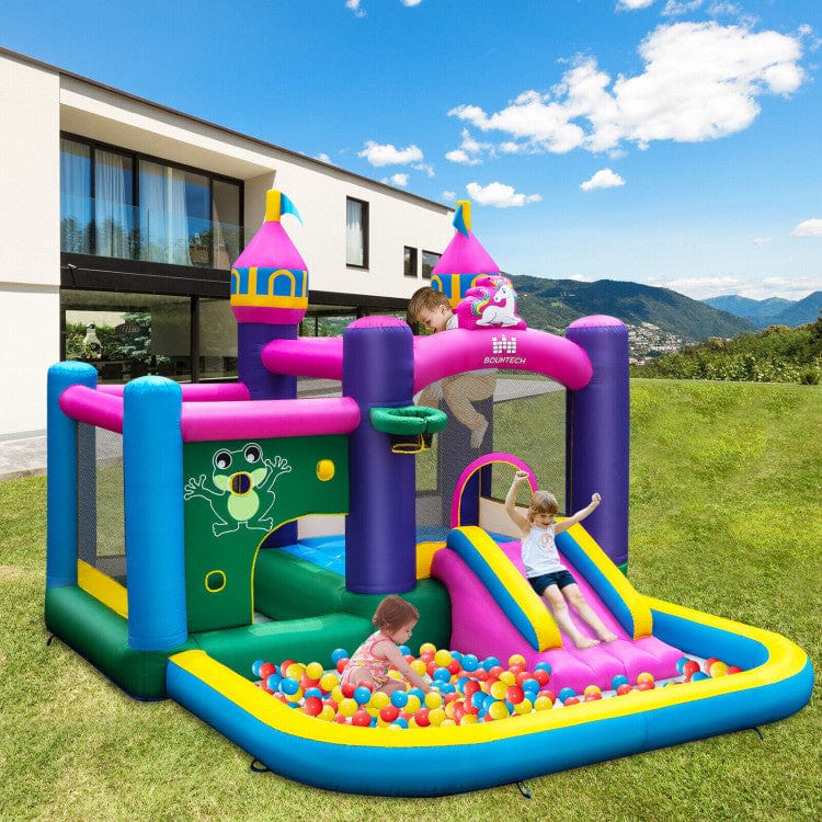 Costway 6-in-1 Kids Inflatable Unicorn-themed Bounce House