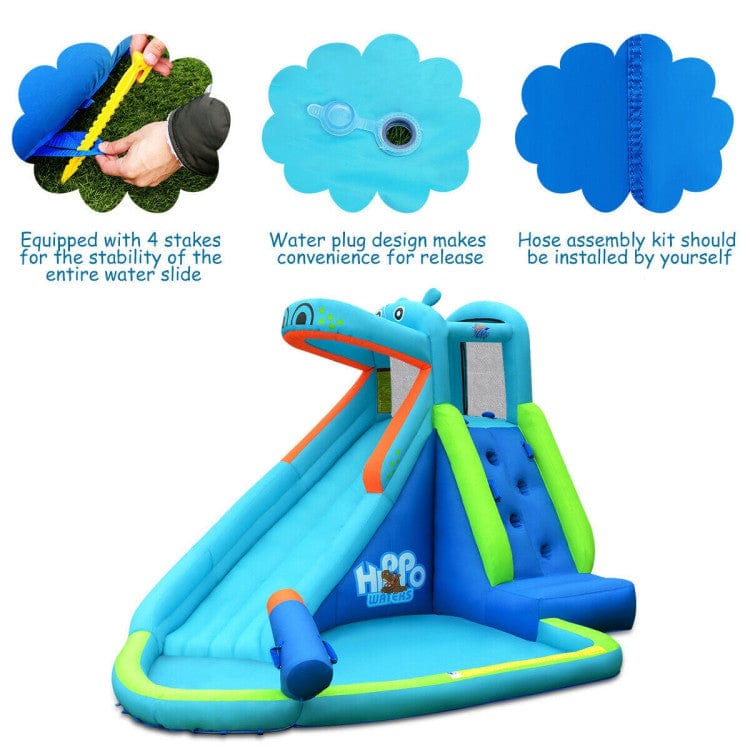 Costway Hippo Inflatable Water Slide Bounce House