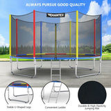 Costway Outdoor 14 ft Recreational Trampoline Enclosure Net Ladder