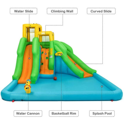 Costway Inflatable Water Park Bounce House Climbing Wall