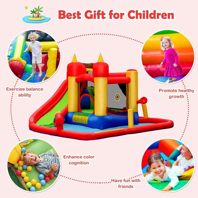 Costway Inflatable Water Slide Jumper Bounce House Ocean Ball