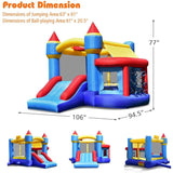 Costway Castle Slide Inflatable Bounce House Ball Pit Basketball Hoop