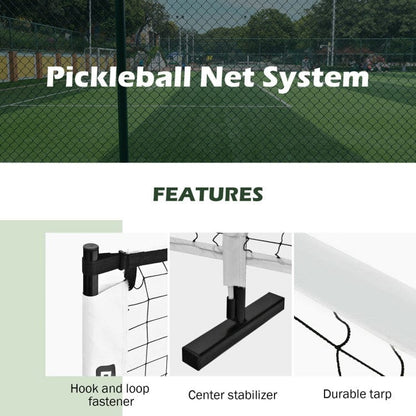 Costway 22 Feet Portable Pickleball Net Set System with Carry Bag for Indoor Outdoor Game