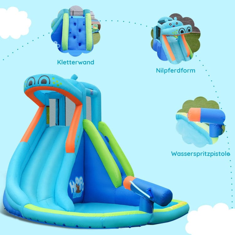 Costway Inflatable Water Pool with Splash and Slide Without Blower