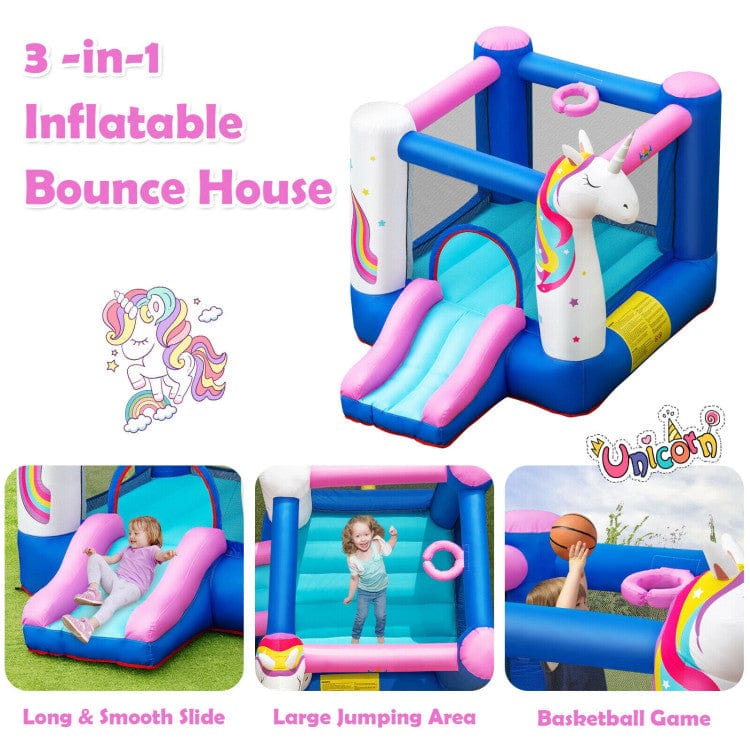 Costway Kids Inflatable Bounce House with 480W Blower