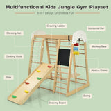 Costway 8-in-1 Wooden Climber Kids Play Set with Slide Swing