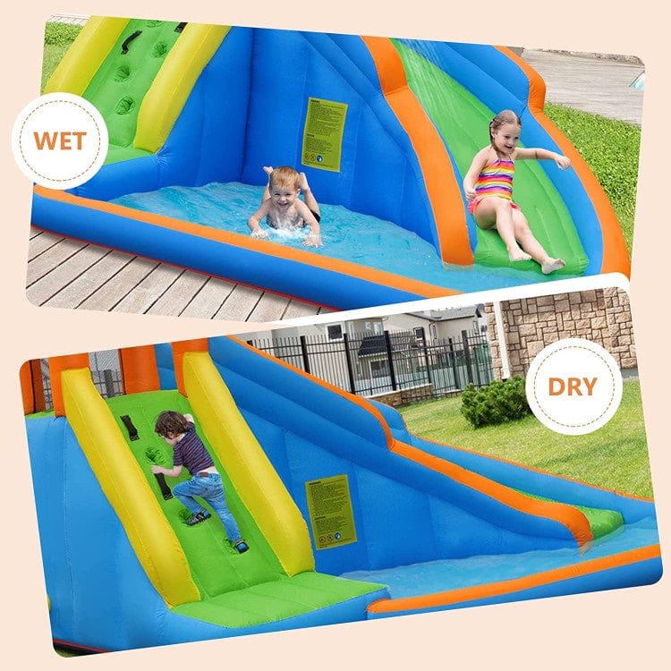 Costway Kids Inflatable Water Slide Bouncing House Carrying Bag with Blower