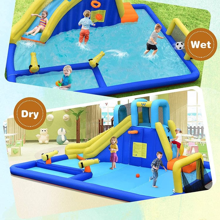 Costway 6-in-1 Inflatable Water Slides Air Blower