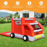 Costway Fire Truck Themed Inflatable Castle Kids Bounce House without Blower