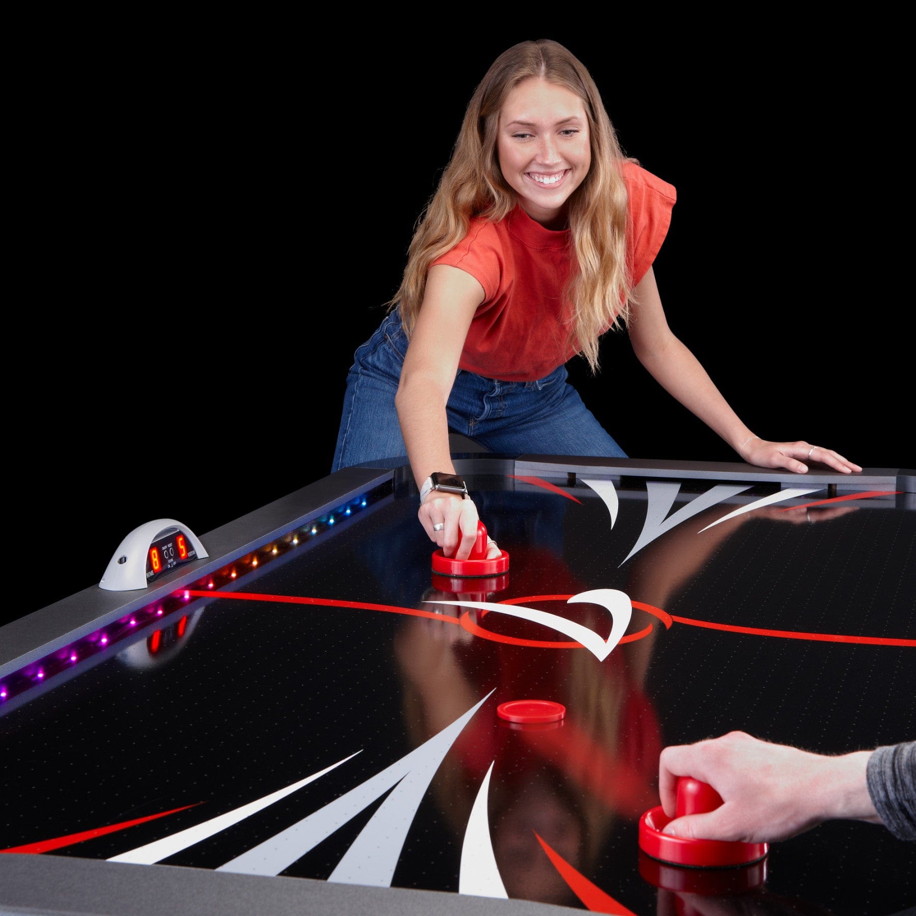 Fat Cat 64-3014  Volt LED Illuminated Air Hockey Table - Atomic Game Store
