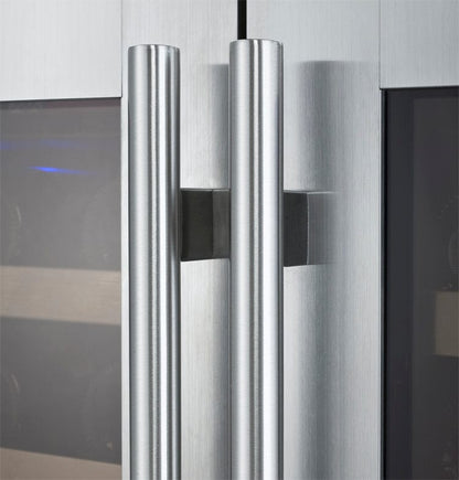 Allavino 47&quot; Wide FlexCount II Tru-Vino 112 Bottle Four Zone Stainless Steel Side-by-Side Wine Refrigerator