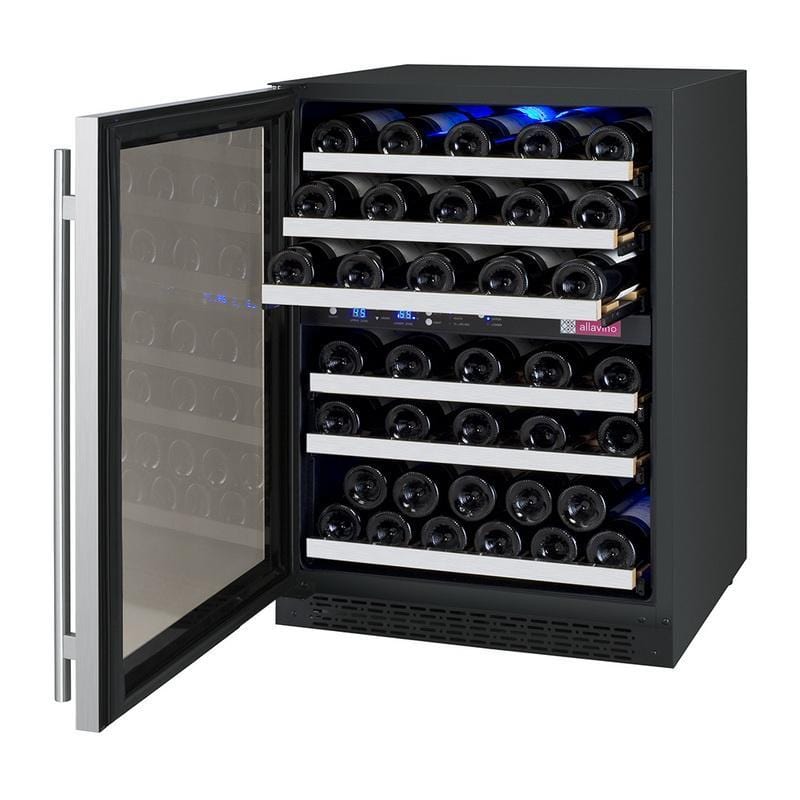 Allavino 24&quot; Wide FlexCount II Tru-Vino 56 Bottle Dual Zone Stainless Steel Wine Refrigerator