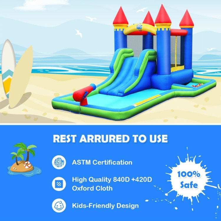 Costway Inflatable Bounce House Castle Water Slide Climbing Wall