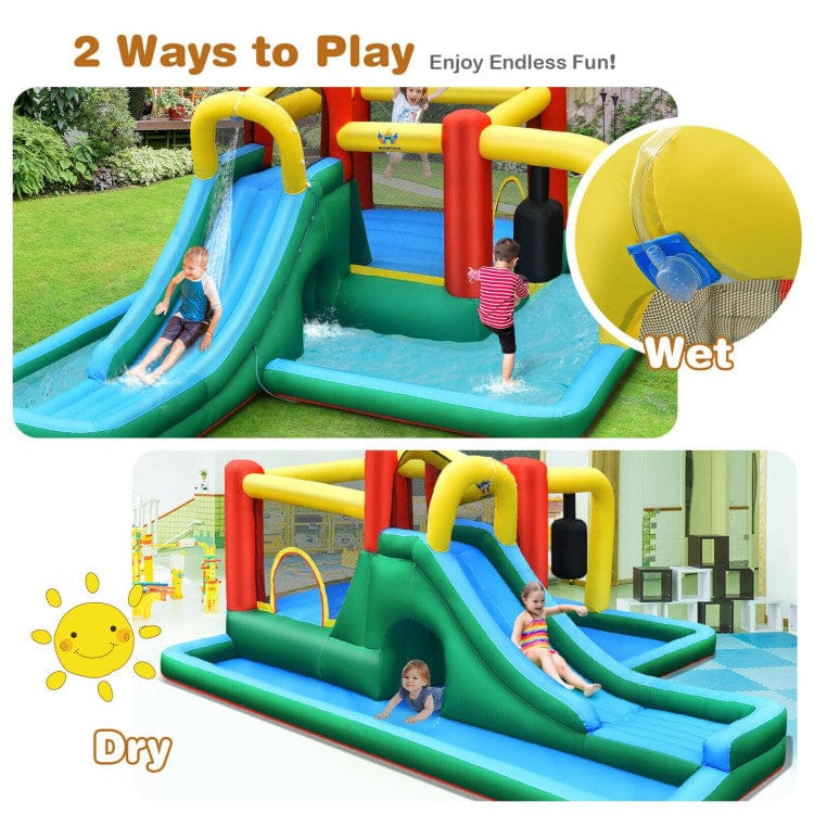 Costway Slide Water Park Climbing Bouncer Pendulum Chunnel Game