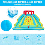 Costway Inflatable Water Park Bounce House Double Slide Climbing Wall