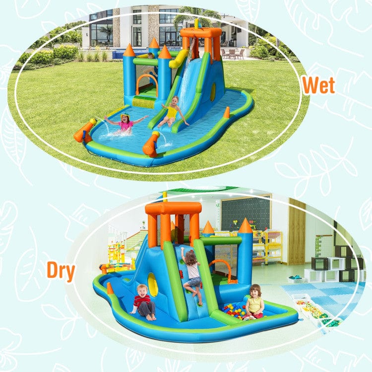 Costway Inflatable Water Slide Bounce Kids House Splash Pool