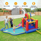 Costway Inflatable Bounce Slide Climbing Splash Park Pool Jumping Castle No Blower