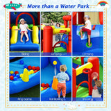 Costway 9-in-1 Inflatable Kids Water Slide Bounce House without Blower