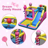 Costway Sweet Candy Inflatable Bounce House Water Slide