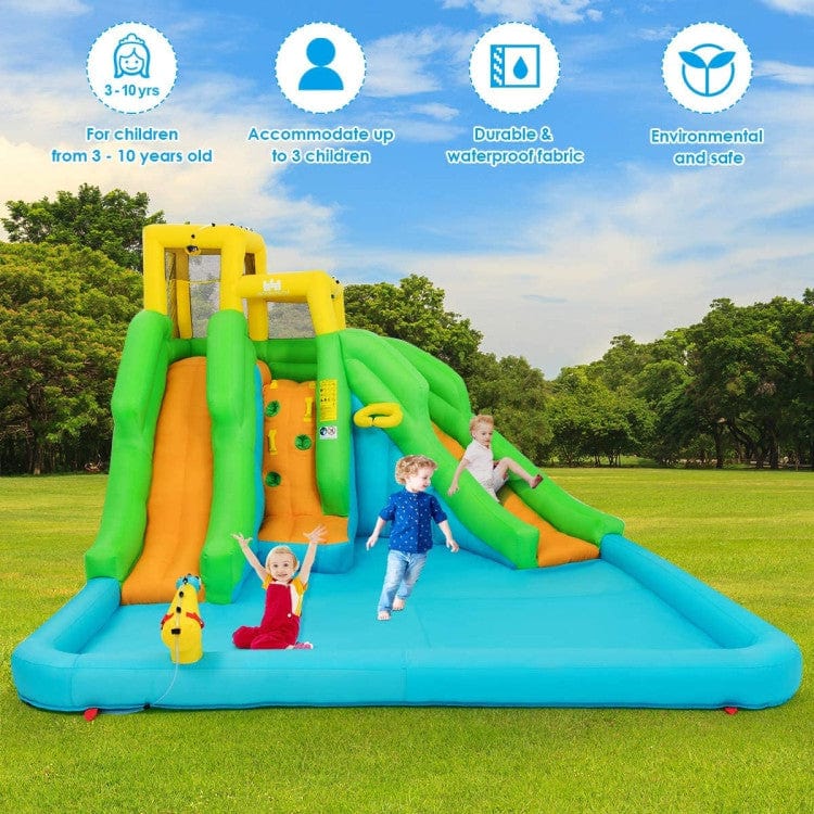 Costway Inflatable Water Park Bounce House Climbing Wall