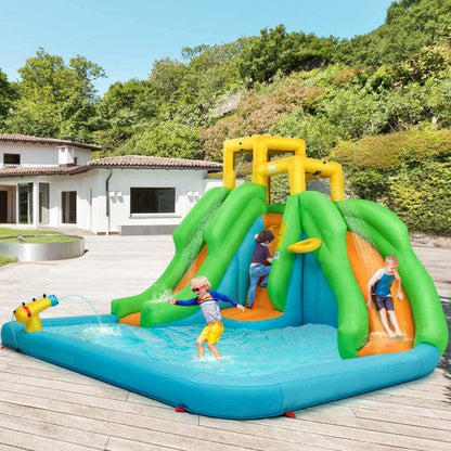 Costway Inflatable Water Park Bounce House with Climbing Wall without Blower