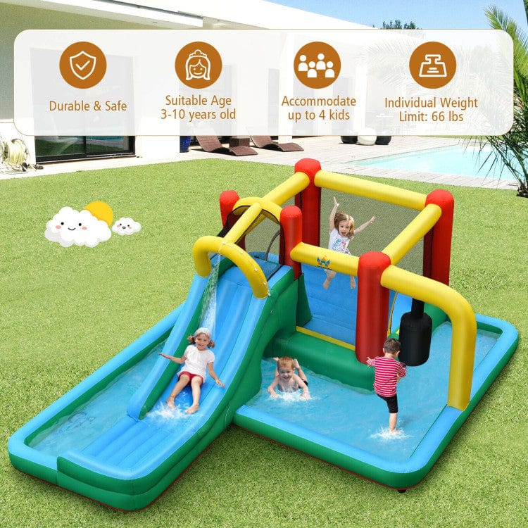 Costway Slide Water Park Climbing Bouncer Pendulum Chunnel Game