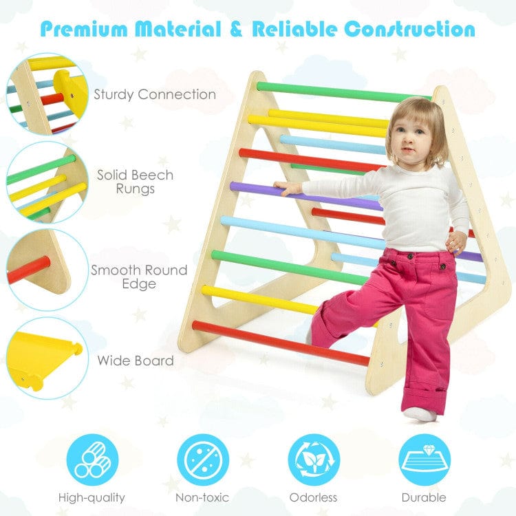 Costway 5-in-1 Toddling Kids Climbing Triangle and Cube Playing Set