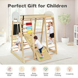 Costway 8-in-1 Wooden Climber Kids Play Set with Slide Swing