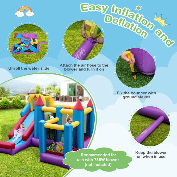 Costway 5-in-1 Inflatable Bounce Castle without Blower