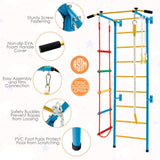 Costway 5 In 1 Kids Indoor Gym Playground Swedish Wall Ladder