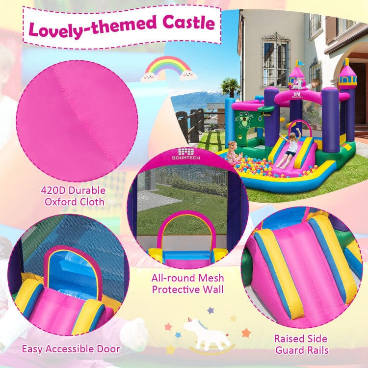 Costway 6-in-1 Kids Inflatable Unicorn-themed Bounce House