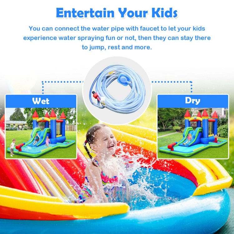 Costway Inflatable Bounce House Castle Water Slide Climbing Wall