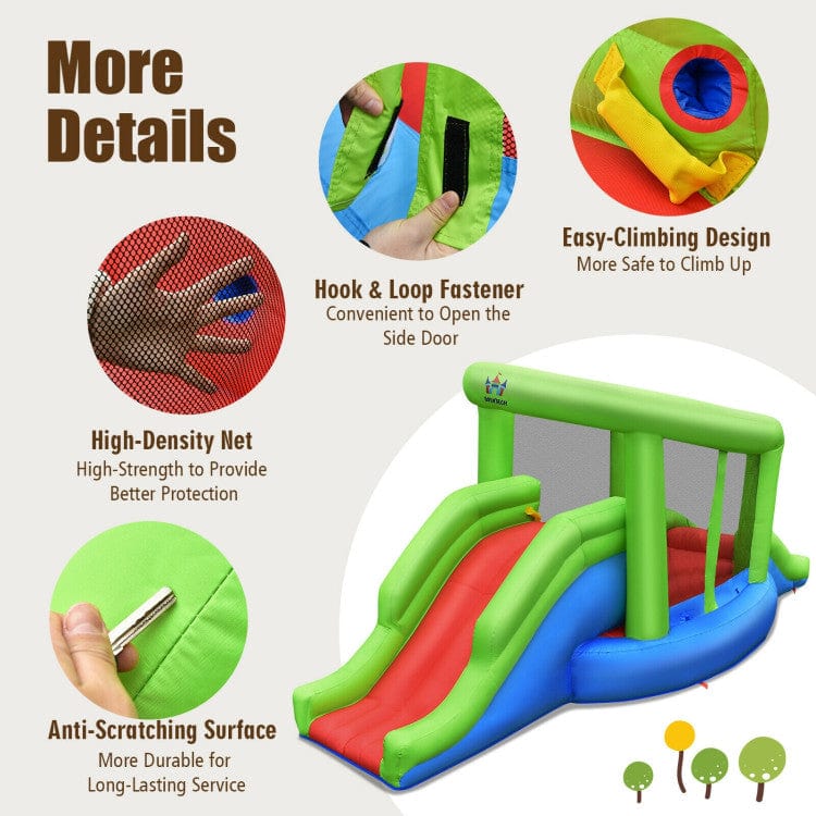 Costway Inflatable Dual Slide Basketball Game Bounce House Without Blower