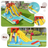 Costway 7-in-1 Inflatable Dual Slide Water Park Bounce House