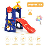 Costway 6-in-1 Freestanding Kids Slide with Basketball Hoop Ring Toss