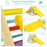 Costway 5-in-1 Kids Triangle Climber Play Gym Set Two Ramps