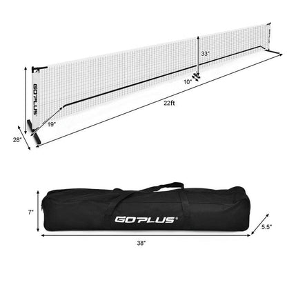Costway 22 Feet Portable Pickleball Net Set System with Carry Bag for Indoor Outdoor Game