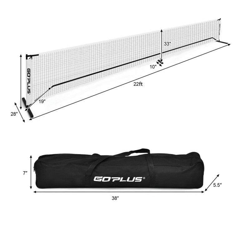 Costway 22 Feet Portable Pickleball Net Set System