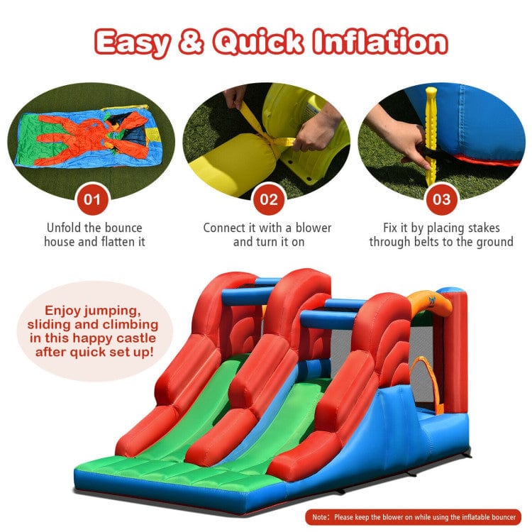 Costway 3-in-1 Dual Slides Jumping Castle Bouncer