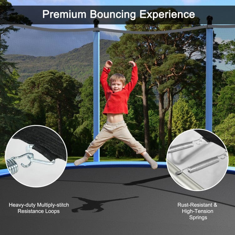 Costway 8ft Outdoor Trampoline with Safety Closure Net