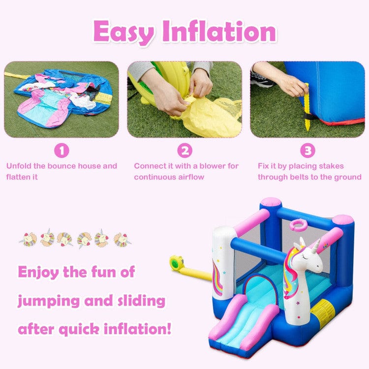 Costway Kids Inflatable Bounce House 380W Blower